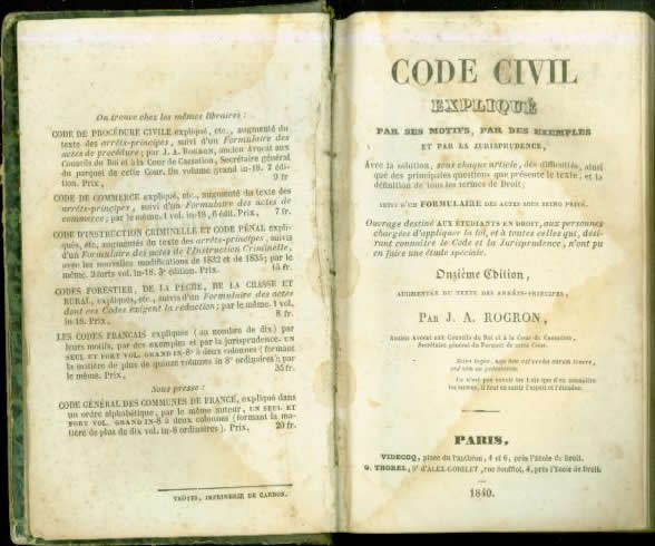 Livres anciens Droit-Civil